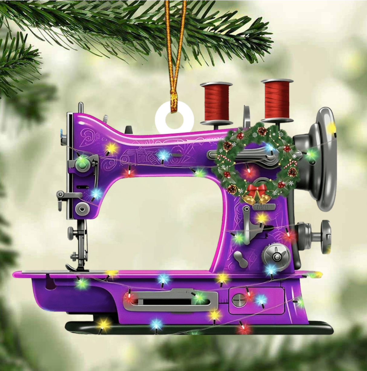 Custom Name Christmas Sewing Machine Personalized Sewing Ornament ON1442