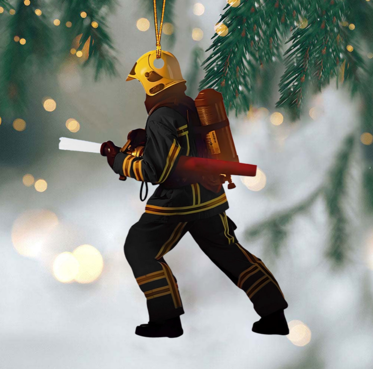 Personalized Firefighter Uniform Ornament, Custom Name Firefighter Ornament ON1443