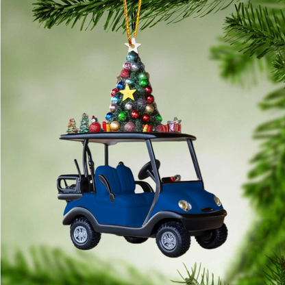 Golf Cart Rides And Good Vibes Personalized Name Shaped Christmas Ornament, Custom Name Golfer Ornament ON1447