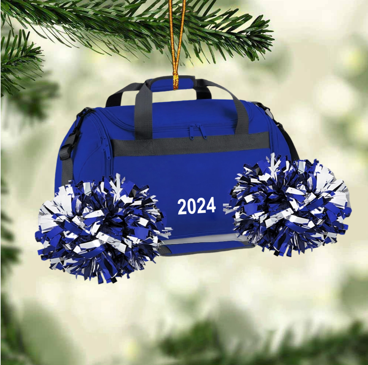 Personalized Cheerleading Bag Acrylic Christmas Ornament, Custom Name Cheerleader Ornament ON1495