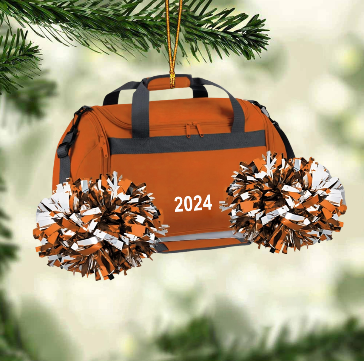 Personalized Cheerleading Bag Acrylic Christmas Ornament, Custom Name Cheerleader Ornament ON1495