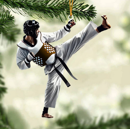 Custom Name Taekwondo - Personalized Acrylic Christmas Ornament, Custom Taekwondo Lover Ornament ON1538