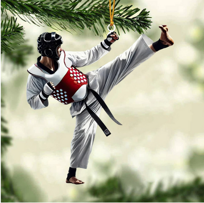 Custom Name Taekwondo - Personalized Acrylic Christmas Ornament, Custom Taekwondo Lover Ornament ON1538