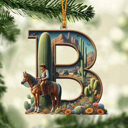 Western Letters - Personalized Christmas Ornament, Custom Name Letter Western Ornament ON1542