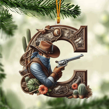 Western Letters - Personalized Christmas Ornament, Custom Name Letter Western Ornament ON1542