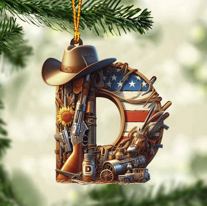 Western Letters - Personalized Christmas Ornament, Custom Name Letter Western Ornament ON1542