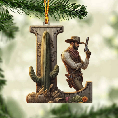 Western Letters - Personalized Christmas Ornament, Custom Name Letter Western Ornament ON1542