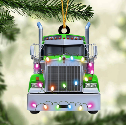 Truck Personalized Christmas Ornament, Custom Name Truckers Christmas Light Ornament ON1544