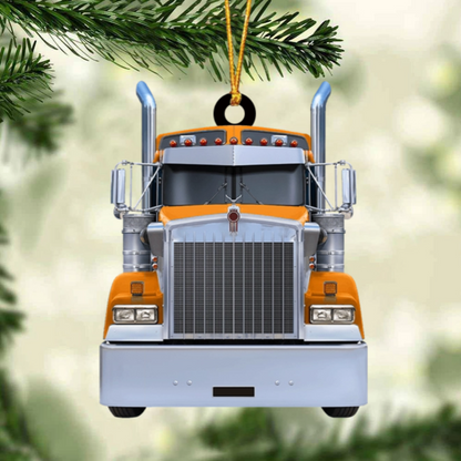 Truck Personalized Christmas Ornament, Custom Name Truckers Christmas Light Ornament ON1544