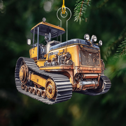 Personalized Road Roller Christmas Ornament, Custom Name Heavy Equipment Lovers Ornament ON1564