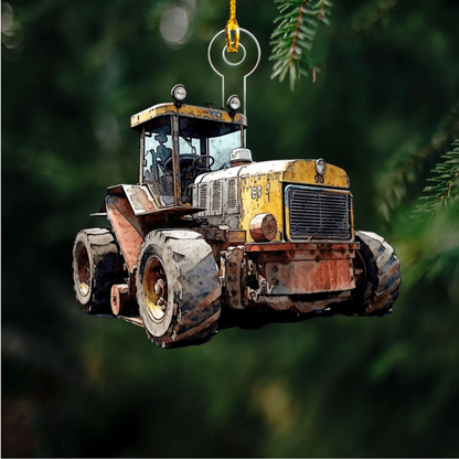 Personalized Road Roller Christmas Ornament, Custom Name Heavy Equipment Lovers Ornament ON1564