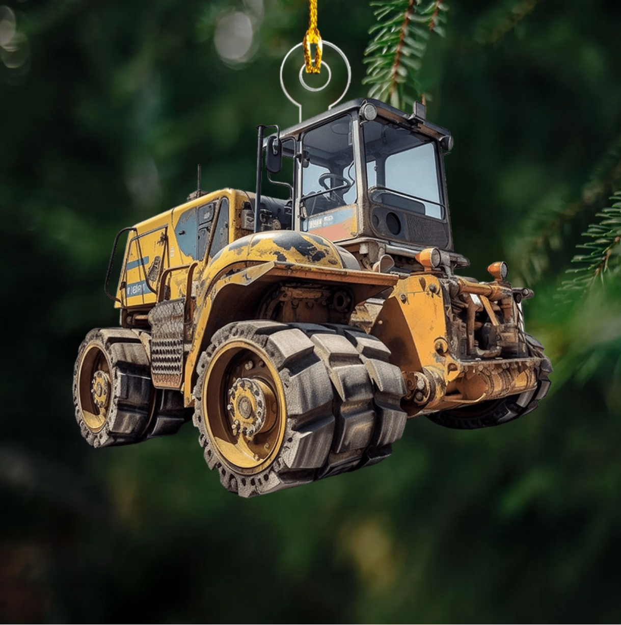 Personalized Road Roller Christmas Ornament, Custom Name Heavy Equipment Lovers Ornament ON1564