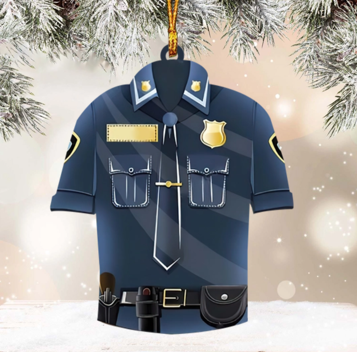 Custom Police Christmas Ornament, Personalized Bulletproof Police Vest Ornament ON1565