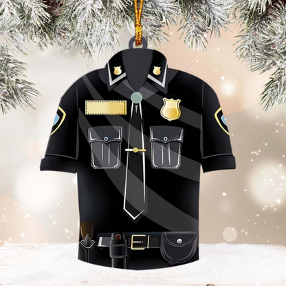 Custom Police Christmas Ornament, Personalized Bulletproof Police Vest Ornament ON1565