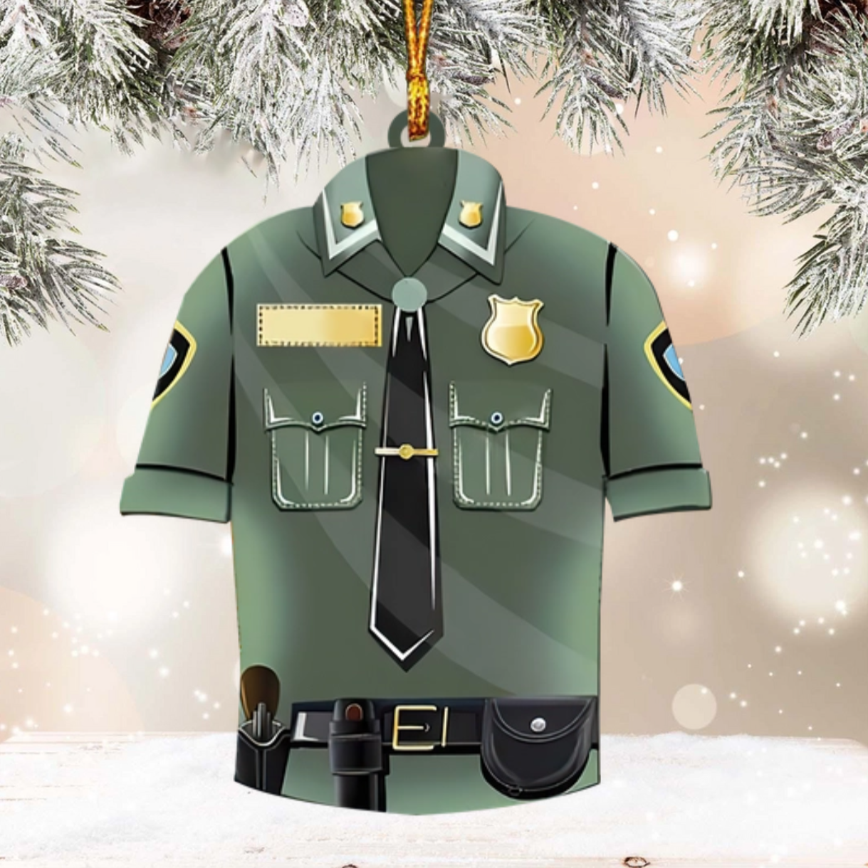 Custom Police Christmas Ornament, Personalized Bulletproof Police Vest Ornament ON1565