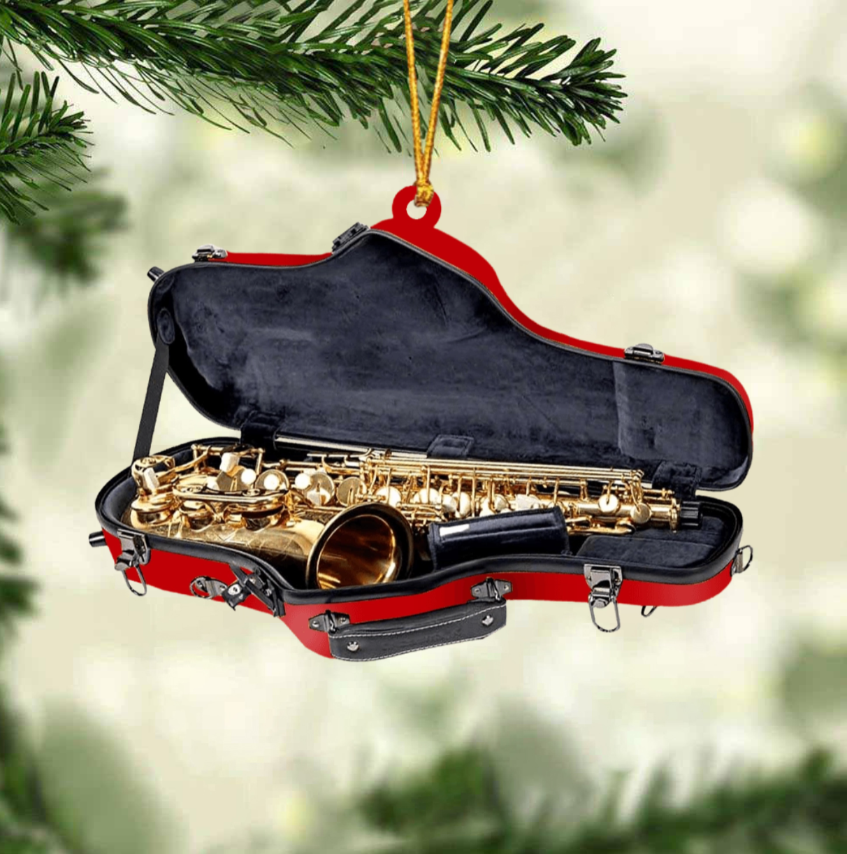 Personalized Saxophone Christmas Ornament, Custom Name Saxophone Player Ornament ON1619