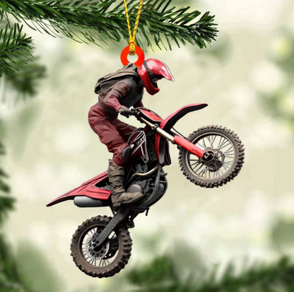 Dirt Bike Personalized Christmas Ornament, Custom Name Number Racing Lovers Ornament ON1730