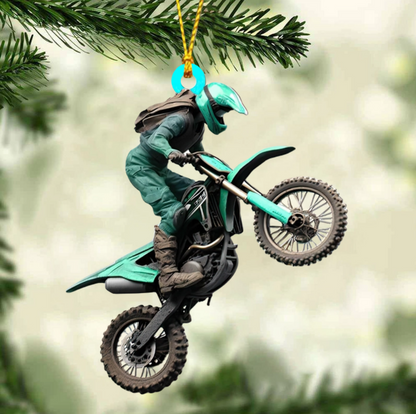 Dirt Bike Personalized Christmas Ornament, Custom Name Number Racing Lovers Ornament ON1730