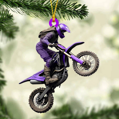 Dirt Bike Personalized Christmas Ornament, Custom Name Number Racing Lovers Ornament ON1730