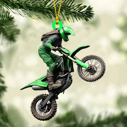 Dirt Bike Personalized Christmas Ornament, Custom Name Number Racing Lovers Ornament ON1730