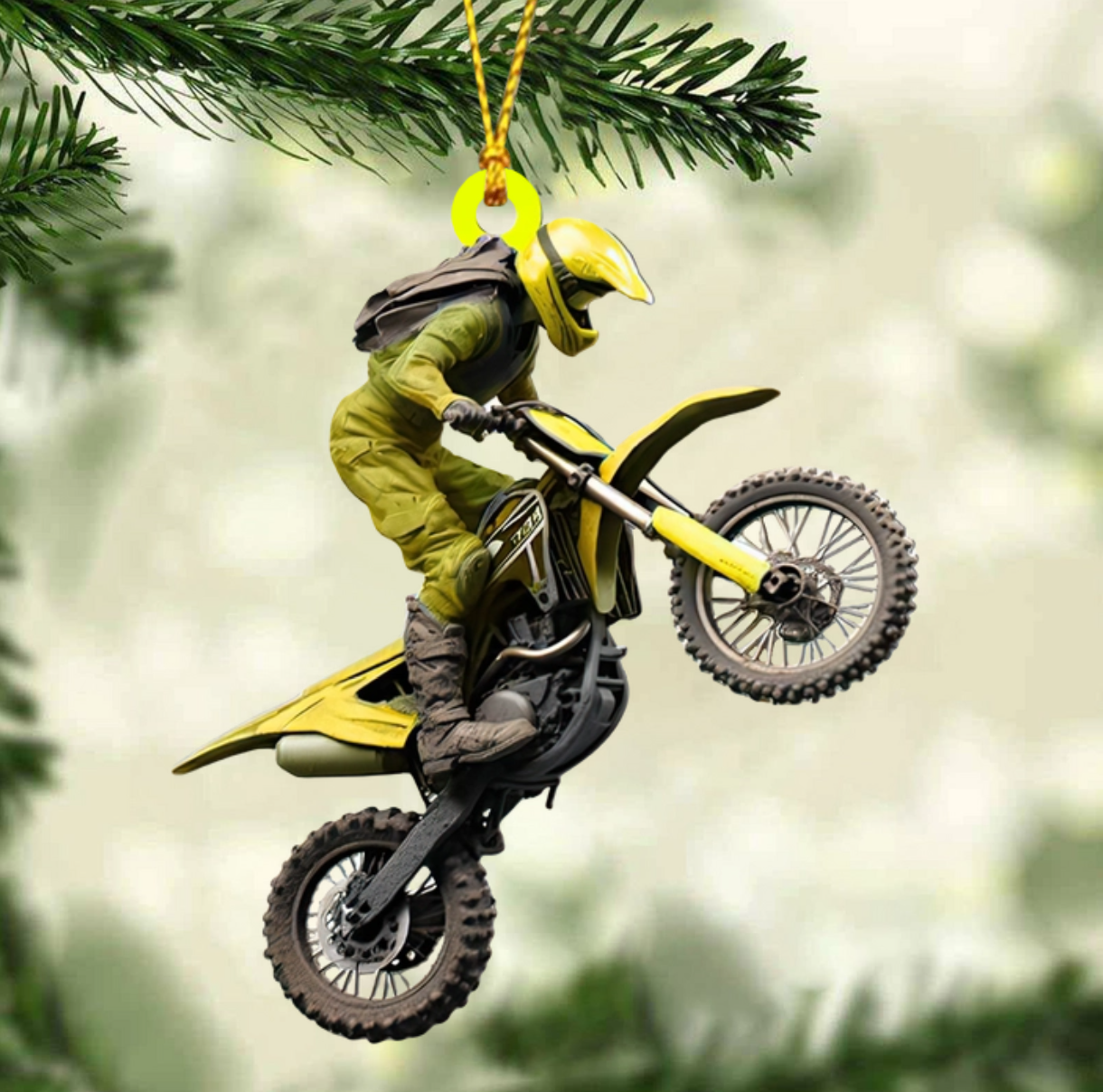 Dirt Bike Personalized Christmas Ornament, Custom Name Number Racing Lovers Ornament ON1730