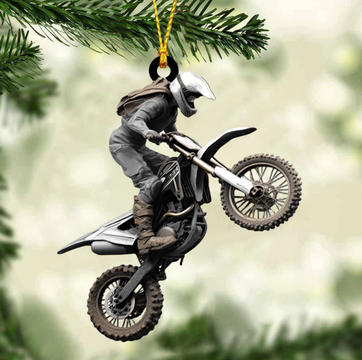 Dirt Bike Personalized Christmas Ornament, Custom Name Number Racing Lovers Ornament ON1730