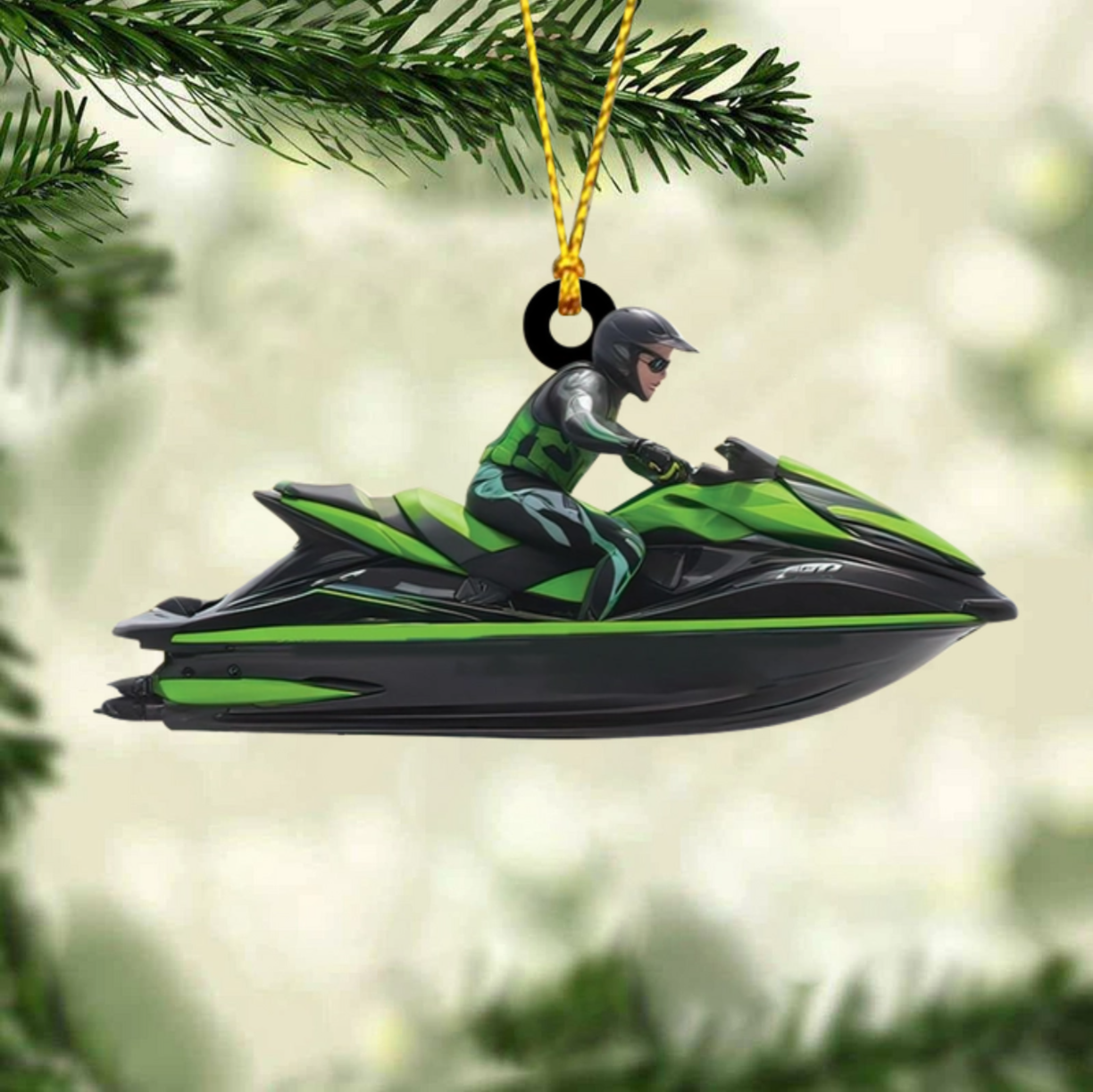 Jet Ski Personalized Christmas Acrylic Ornament, Custom Name Jet Ski Lovers Ornament ON1731