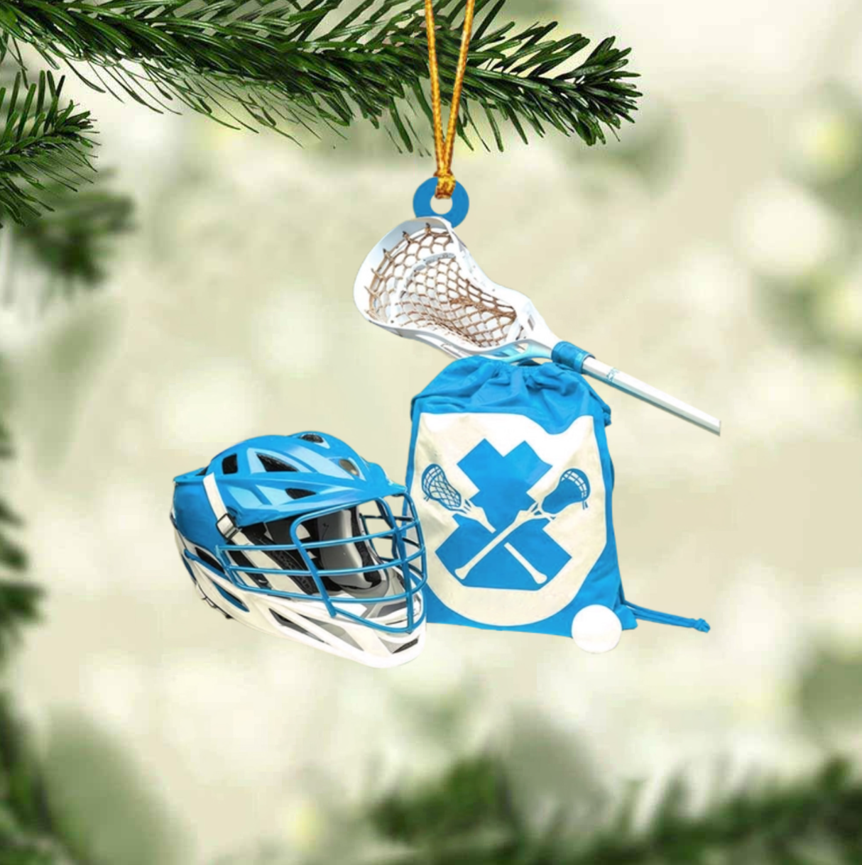 Personalized Lacrosse Christmas Ornament - Custom Name Lacrosse Player Ornament ON1618