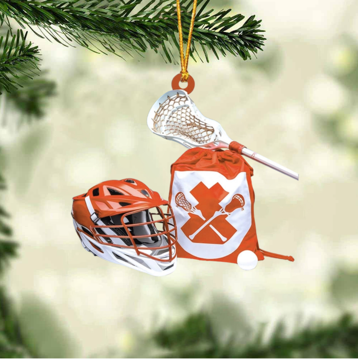 Personalized Lacrosse Christmas Ornament - Custom Name Lacrosse Player Ornament ON1618