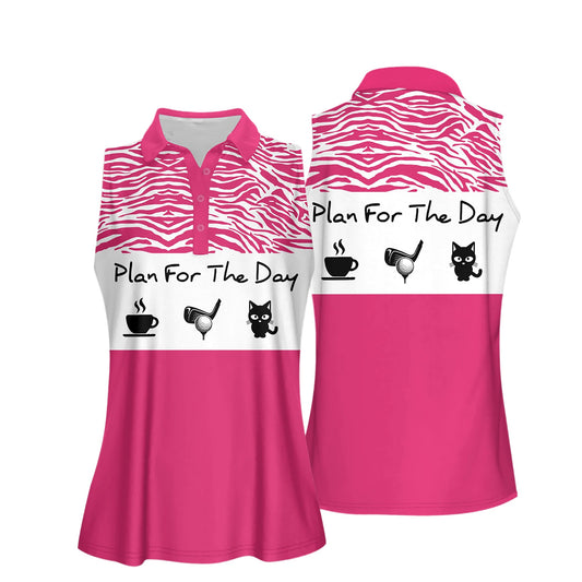 Plan Day Coffee Golf Cat Women Shirts I0182