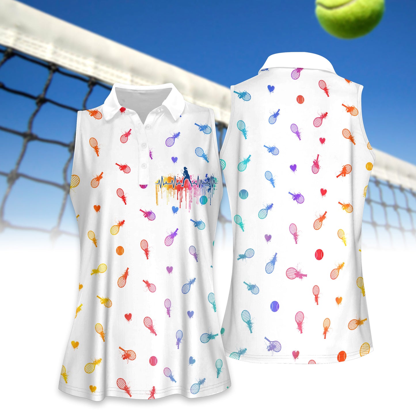 Heart Beat Water Color Golf Shirts H0203