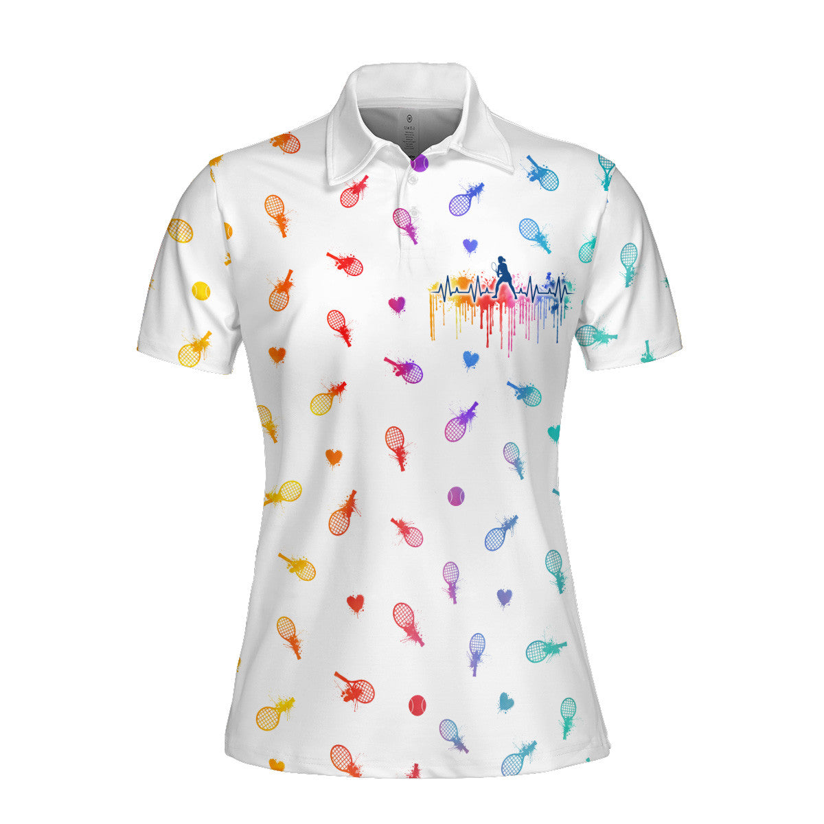 Heart Beat Water Color Golf Shirts H0203