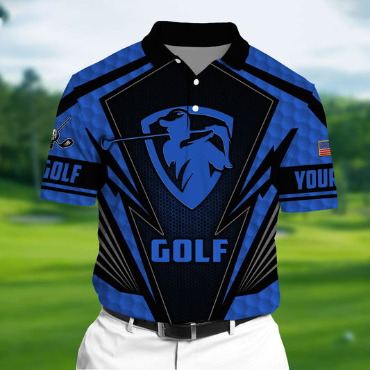 Masnines Blue Pride Premium Unique Golf 3D Polo For Lovers Multicolor Custom Name Polo GA0097