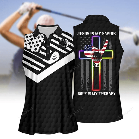 Golf is my therapy women short sleeve polo shirt sleeveless polo shirt GY0471