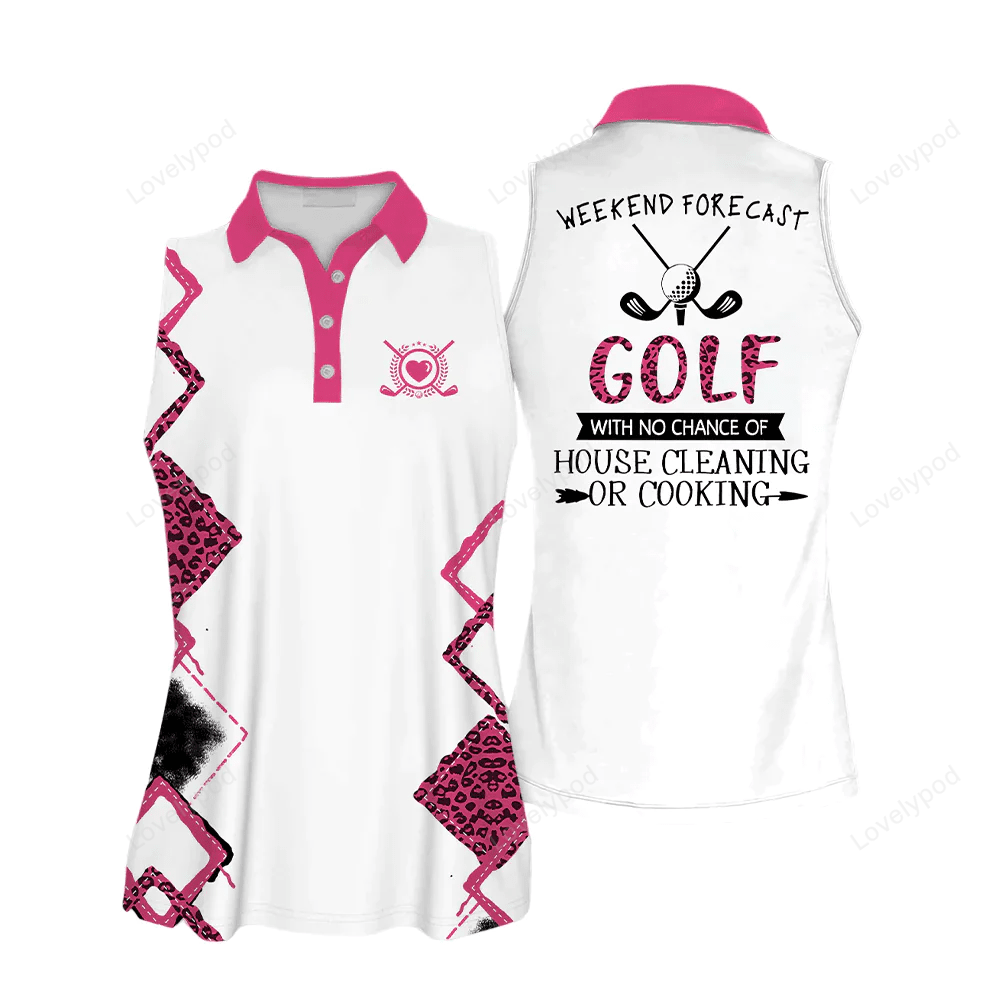 Golf with no chance of house cleaning or cooking sleeveless women polo shirt GY0533