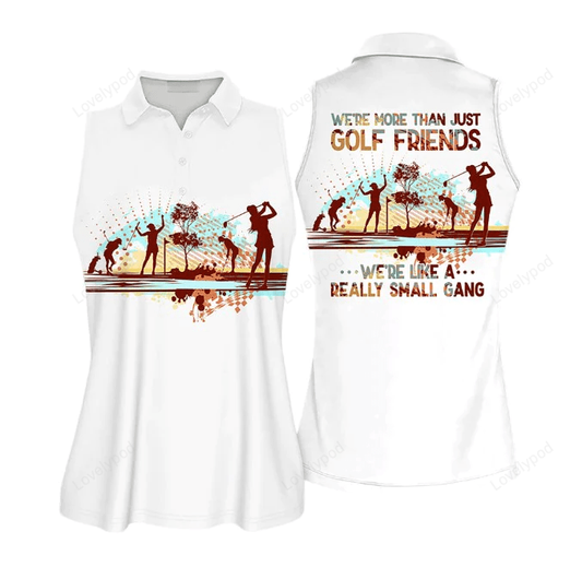 Golf club friends small gang sleeveless polo shirt short sleeve, women golf shirt GY0746