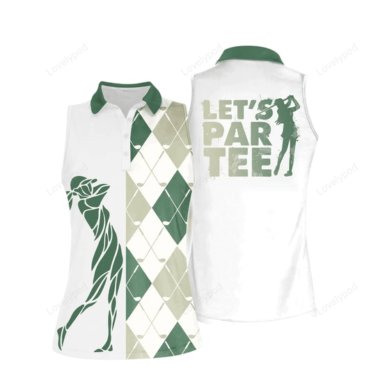 Lets par tee golf sleeveless polo shirt, women's sleeveless polo shirts quick dry golf tennis shirt GY0523