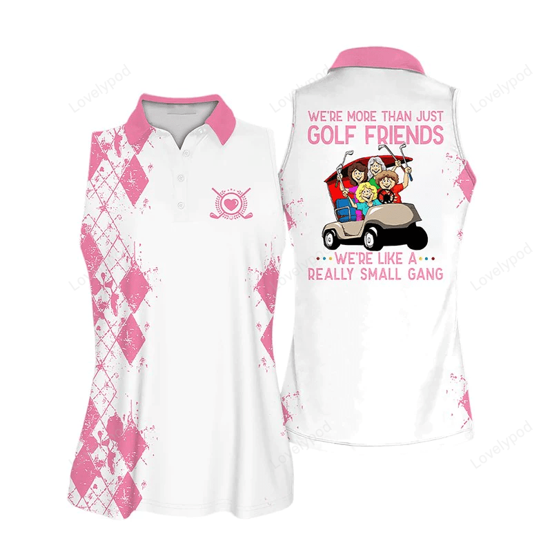 Sleeveless polo for golf woman, were more than just golf friends sleeveless women polo shirt GY0549