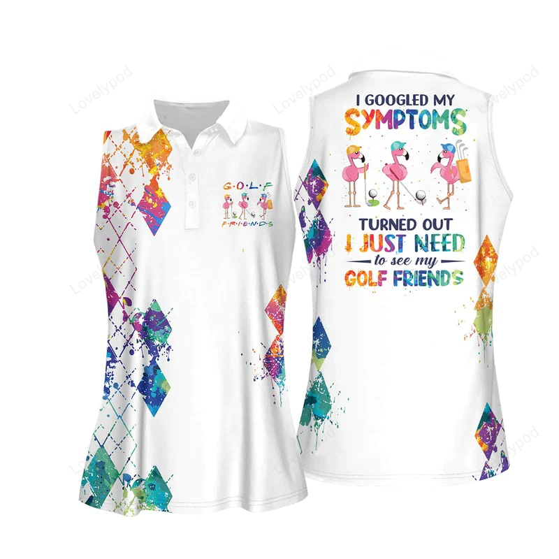 Watercolor golf women sleeveless polo shirt, golf shirt for women, gift for golf lover GY0592