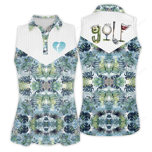 Golf tropical sleeveless polo shirt for woman GY0556