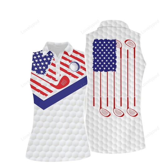 Sport women's polo shirt, american flag golf women short sleeve polo shirt sleeveless polo shirt GY0681