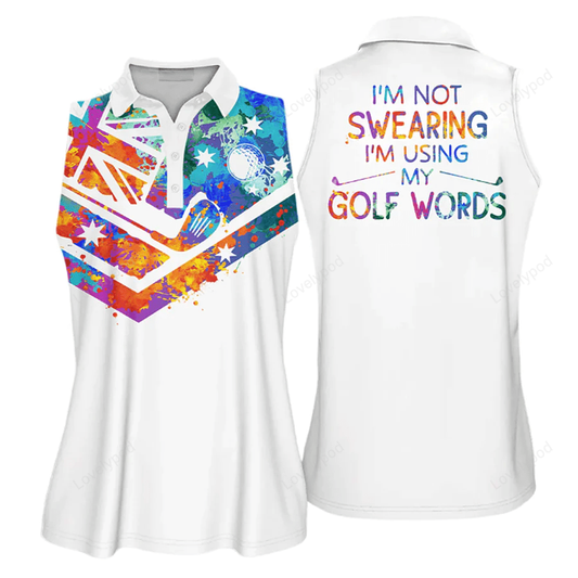 Watercolor flag australia i am not sweating i am using my golf words golfer gift sleeveless polo shirt short sleeve long sleeve polo shirt GY0648