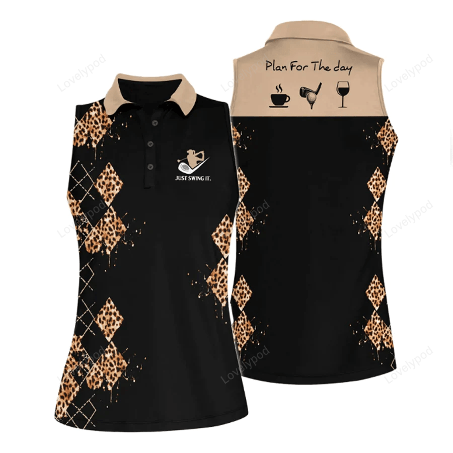 Plan for the day women golf sleeveless polo shirt, golf shirt, gift for golf player GY0662