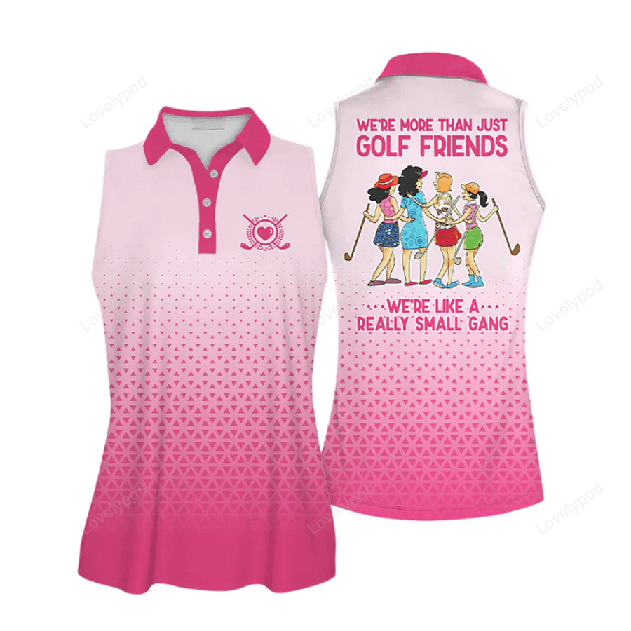 Golf friends sleeveless polo shirt for ladies, golf shirt, women golf shirts short sleeve GY0685