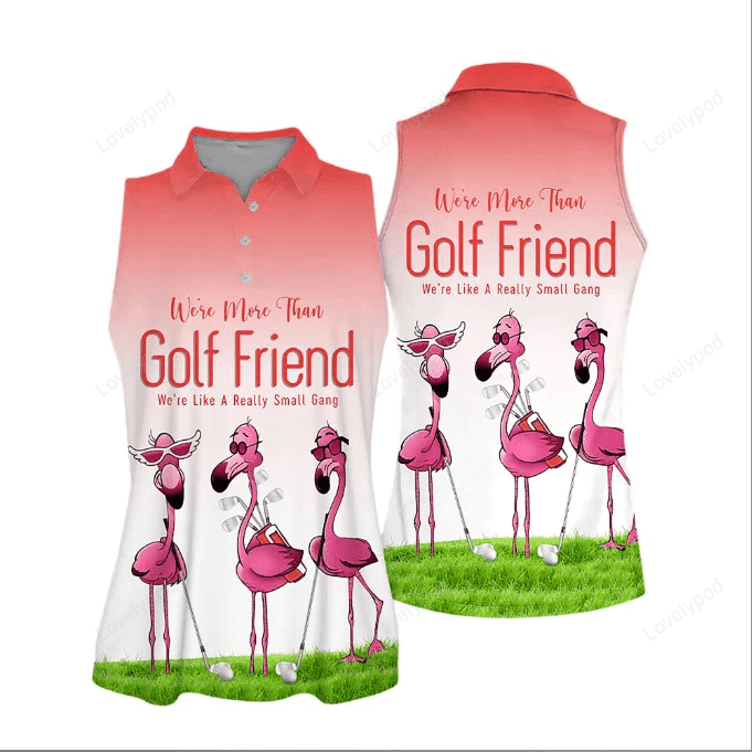 Golf friends flamingo were like a really small gang golf sleeveless women polo shirt GY0669