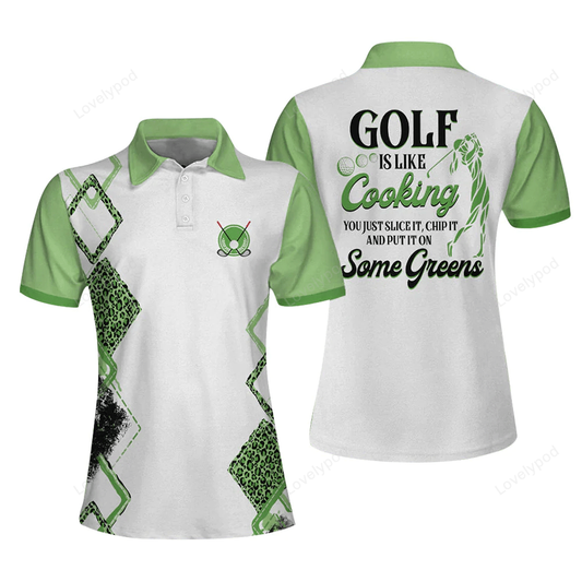 Golf is like cooking polo shirt, personalized funny golf shirts for women, ladies short sleeve golf shirt GY0926