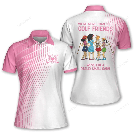 Polo shirt golf friends four golf women, gift for golf lovers short sleeve women polo shirt GY1042