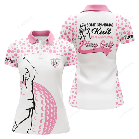 Womens golf polo shirt custom grandma knit real grandmas play golf GY0848