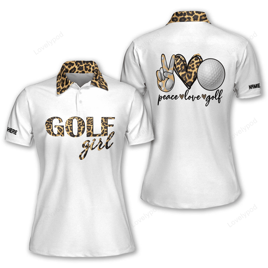 Peach love golf polo shirt, personalized funny golf shirts for women, ladies short sleeve golf shirt GY0914