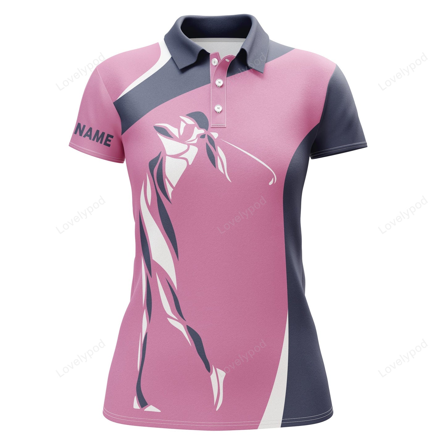 Pink womens golf polo shirt custom name golf gifts for women, personalized unique golf gifts GY0975